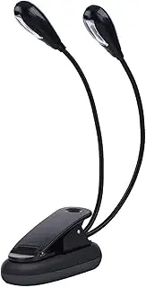 Fdit Music Stand Light, Clamp/Holder On Light Double Adjustable Arm Lightweight Plastic and Electron Durable for Home (8 LED Beads)