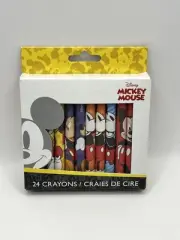 Disney Mickey Mouse 24 Pack Crayons Non-Toxic NEW IN BOX #15218 Vintage Designs