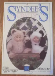 NEW Syndee's Crafts Sewing Pattern 22003 Lulu/Panda & Buddy/Bear sz MED 16"
