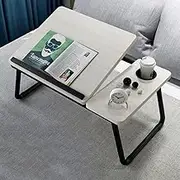 Laptop Bed Table Foldable Lap Desk Stand Adjustable Laptop Table for Bed Notebook Desk Portable Notebook Bed Tray with Cup Holder