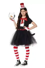 Ladies Cat In The Hat Costume Dr Seuss Fancy Dress Book Week Party Halloween