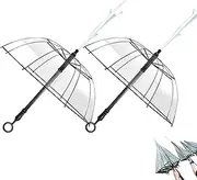 Water Gun Umbrella, Transparent Umbrella Squirt Gun, 27ft Range Dual-Use Rain Shelter & Water Sprayer for Pool Beach Parties, Outdoor Summer Games & Prank Battle