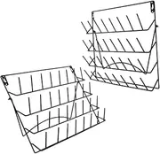 CATIEBYE 2 Pcs Wall Storage Rack Roller Display Rack Lids with Handles Jewelry Display Rack Movable Flower Stand Pot Lid Household Pot Lid Parts Bbq Black Iron
