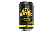 Hard Rated, Original Lemon Flavour, Refreshing Drink, 4.5% ABV, 375mL (Case of 30 Cans)