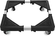 HQO LOVL Mini Fridge Stand with 4 Locking Wheels 17.7"-25.6" Adjustable Dolly Washing Machine Stand Base，for Furniture Portable Refrigerator Dryer Stand（Black）