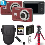 Kodak PIXPRO FZ55 Digital Camera (Red) + Spider Tripod + Case+ 1 Yr Warranty