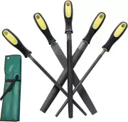 Versatile 5-Piece File Set with Ergonomic Grip - Ideal for Metal & Wood Projects