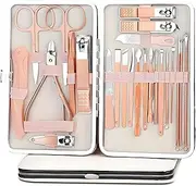 ZHIGOU Zhigou 24-in-1 Nail Clipper Set, Manicure Pedicure Tools, Facial And Nail Care Tools For Men And Women, Portable Travel Beauty Kit (Rose Gold)
