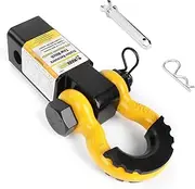 MaxxHaul 51007 15,000-lb Capacity Trailer Recovery Shackle Tow Hitch for 2 inch Receiver with Patent Pending Magnetic 3/4 inch D-Ring Shackle with 2 inch Solid Shank