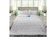 Ramesses Alena 4 Pieces Reversible Ultrasonic And Embossed Micro Flannel Comforter Set Silver