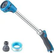 Saillong 18" Watering Wand Heavy Duty with Thumb Flow Control, Metal Garden Hose Nozzle Wand with 8 Spray Patterns, Long Hose Sprayer Wand with Pipe Sealant Tape for Garden Lawn Hanging Basket Plant