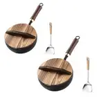 Wok Pan Small Non Coated Flat Bottom Sturdy Chinese Wok for Induction Gas
