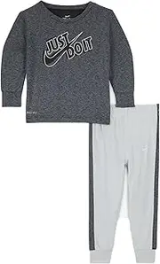 [Nike] Boy`s T-Shirt and Pants 2 Piece Set (Pure_P(76I546-P23)/Grey, 2T)