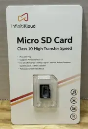 InfinitiKloud 32 GB Micro SD Card Class 10 High Transfer Speed - Brand New