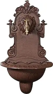 Cast Iron Made Antiqued Rust Finish W35xDP18xH60,5 cm Sized Wall Fountain