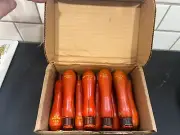 Vintage Disston Stronghold Wooden File Handle #4 Lot Of (9) Original Box