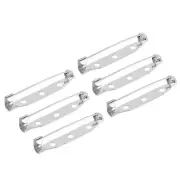50Pcs Safety Bar Pins 35mm Brooch Clasp Pin Backs for ID Badges, Silver White