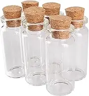 SYLALE 100pcs 10ml Size 22 * 50 * 12.5mm Mini Glass Perfume Spice Bottles Tiny Jars Vials with Cork Stopper Pendant Crafts Wedding Gift