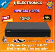 NVR-28S1-8POE Dahua(No Logo Version) 8CH 8POE 12MP 4K NVR Network Video Recorder
