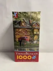 Thomas Kinkade 1000 Piece Puzzle Hometown Firehouse With Poster NEW In Open Box