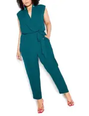 CITY CHIC Natasha Jumpsuit in Teal Plus Size Medium/18 NWT [RRP $139.95]