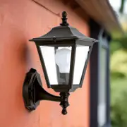 Square Lantern Wall Light E27 in Black