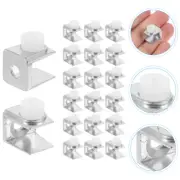 20 Pcs Glass Bracket Wire Shelf Support Brackets Clamp Indoors Wall Mount Clip