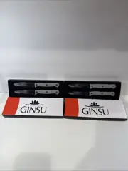 Set Of 4 GINSU 4.25” Blade Stainless Serrated Steak Knives NEW