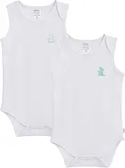 [Bebe Bites] Baby Bodysuit, 100% Organic Cotton, Envelope Neckline, Wide Opening, Tag-less