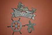 (3) Antique-style Mermaid Welcome Home Wall Decor Nautical Wall Hook,BL40,N24,27
