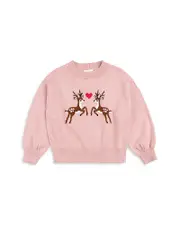 Miles The Label Girls' Reindeer Love Sweatshirt - Little Kid