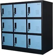 Small Office Storage Locker Cabinet Organizer for Employee,School Locker for Kids Mini Size (Blue, W9D)