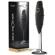 Milk Frother Matte Black - Coffee Frother Handheld with Whisk - 19000 rpm - B...