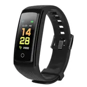 V5S IP67 Wristband Blood Oxygen Heart Rate Sleep Monitor Camera Control Message Remind Smart Watch BLACK COLOR