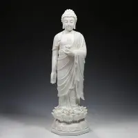 在飛比找Yahoo!奇摩拍賣優惠-15吋立蓮阿彌陀佛像釋迦牟尼家用供奉陶瓷佛像擺件有西方三圣站