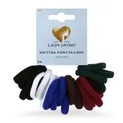 Lady Jayne Soft Knitted Ponytailers School Colours 24 Pack