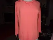 NWT $49 ANNE KLEIN FROM NORDSTROMS ORANGE ROLLED NECK LINE STRETCH TOP XL