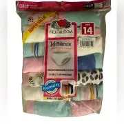 FRUIT OF THE LOOM GIRLS SIZE 14 BIKINI TAG FREE UNDERWEAR