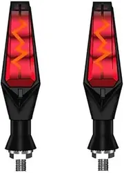 Universal Motorcycle Turn Signal Light 12-V Moto Flasher Lights Waterproof Indicator Blinker Rear Lights Accessories (Color : 2pcs Red)
