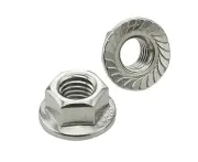 Flange Nuts Hex, M6 50pcs, 304 Stainless Steel Metric Hexagon Nut Thread Screws Bolts Grade Lock Serrated Coarse Threaded Bright Finish Silver Bolt