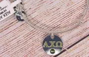 NEW NWT Alex and Ani Sorority Color Infusion Alpha Chi Omega II Silver Bracelet