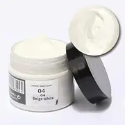 liucocotos Leather Recoloring Balm, Leather Color Restorer, Leather Paint Repair Filler Kit, Leather Restoration Scratch Cream Dye Polish for Couch Furniture Couches Sofa (Beige White)