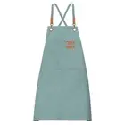 Canvas Chef Aprons Adjustable Cross Back Cooking Apron 3 Pockets Light Blue