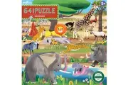 64pc eeBoo Jigsaw Puzzle 22x22cm Kids Educational Fun Play Game Savanna 5+