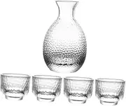Vaguelly 1 Set Sake Dispenser Set with Liquor Cups Creative Hammered Glass Sake Entertaining Guests for Home Bar and Special Occasions