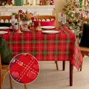 Romanstile Rectangle Red Plaid Tablecloth - 60 X 102 Inch - Checkered