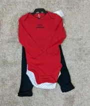NWT Carter's Little Princess 3-Piece Set 24M One Piece & Bow Bottom Legging Pant