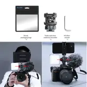 1* Adjustable SLR Camera Cold Shoe 1/4 Hole Monitor Mount Extension Bracket+Tool