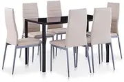 7 Piece Dining Set Easy Assembly Dining Table Furniture Cappuccino