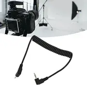 Male to Male Flash PC Sync Cable, 2.5MM to Male Flash PC Sync Cable Photography Coiled Cord for Olympus Camera EM Series DSLR Cameras